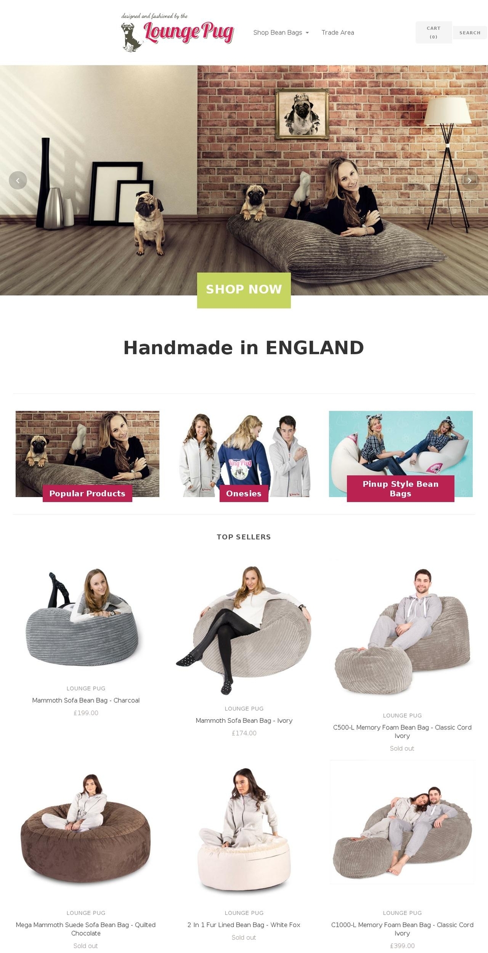 loungepug.com shopify website screenshot