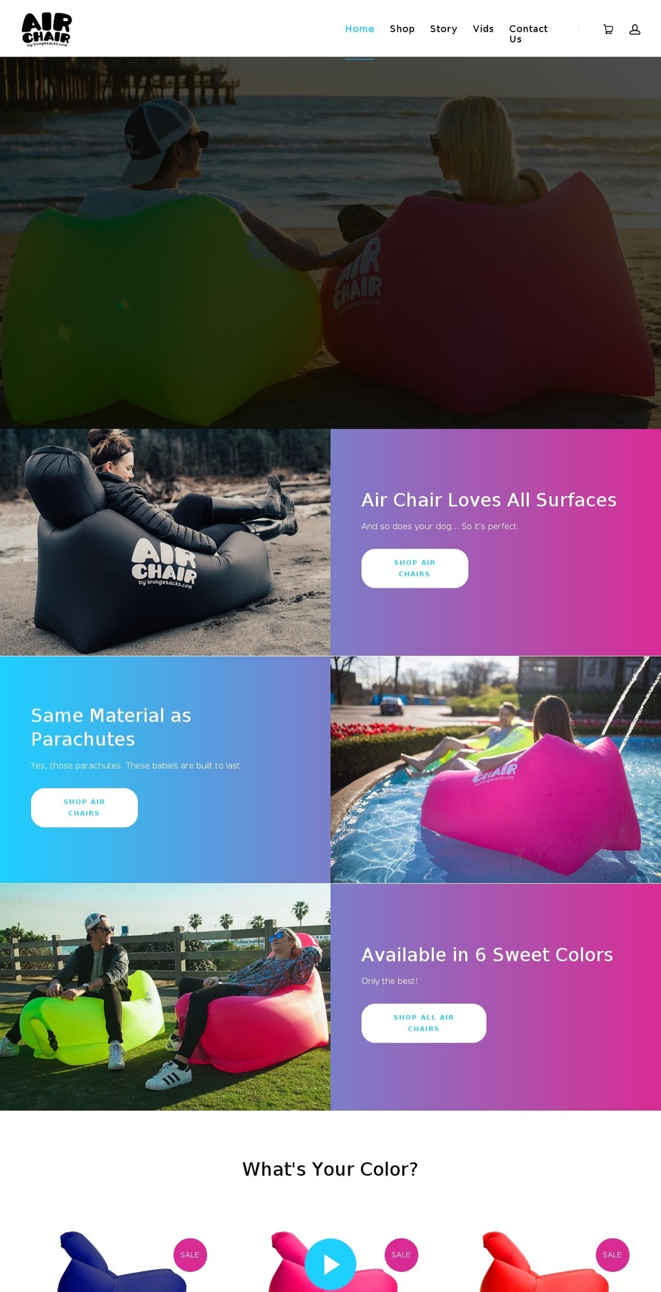 loungesacks.com — Shopify storefront screenshot