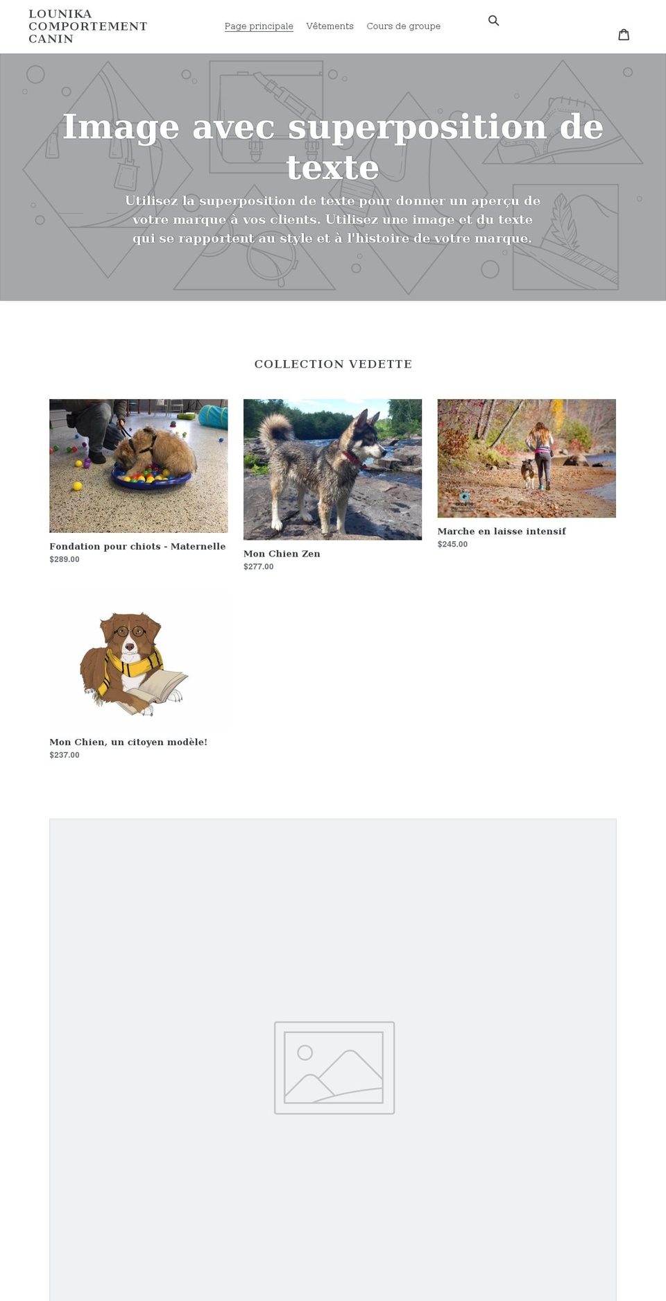 lounika-comportement-canin.myshopify.com shopify website screenshot