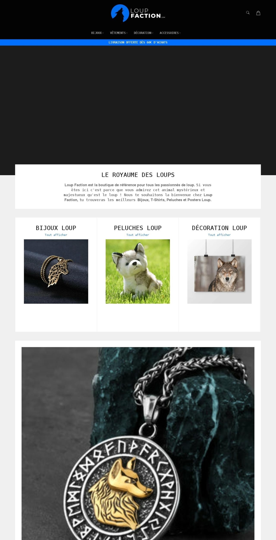 Billionaire-theme-seo Shopify theme site example loup-faction.com