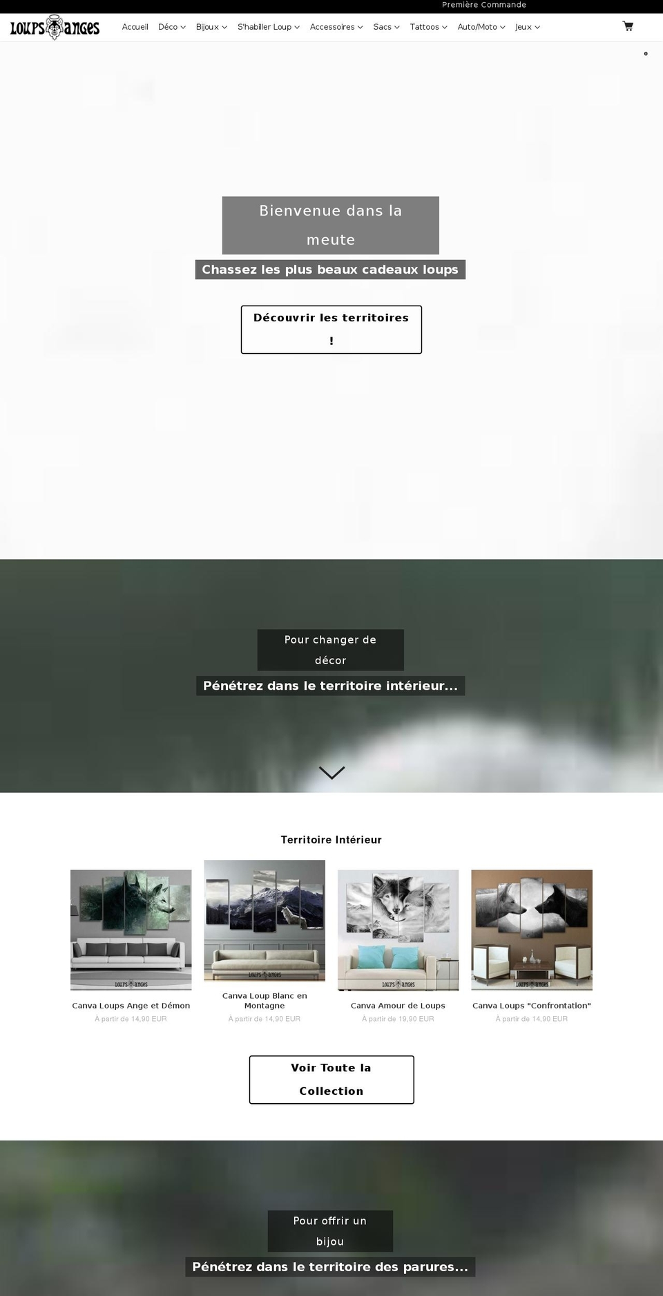 fastlane---active Shopify theme site example loups-anges.com