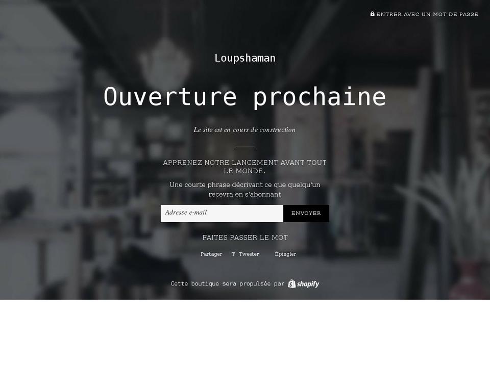 loupshaman.com shopify website screenshot