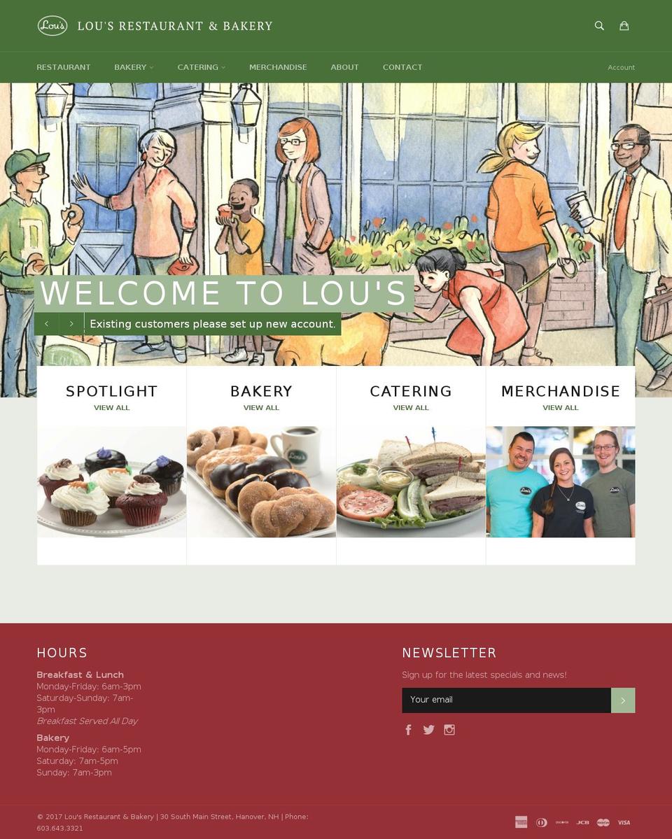 lousrestaurant.com shopify website screenshot