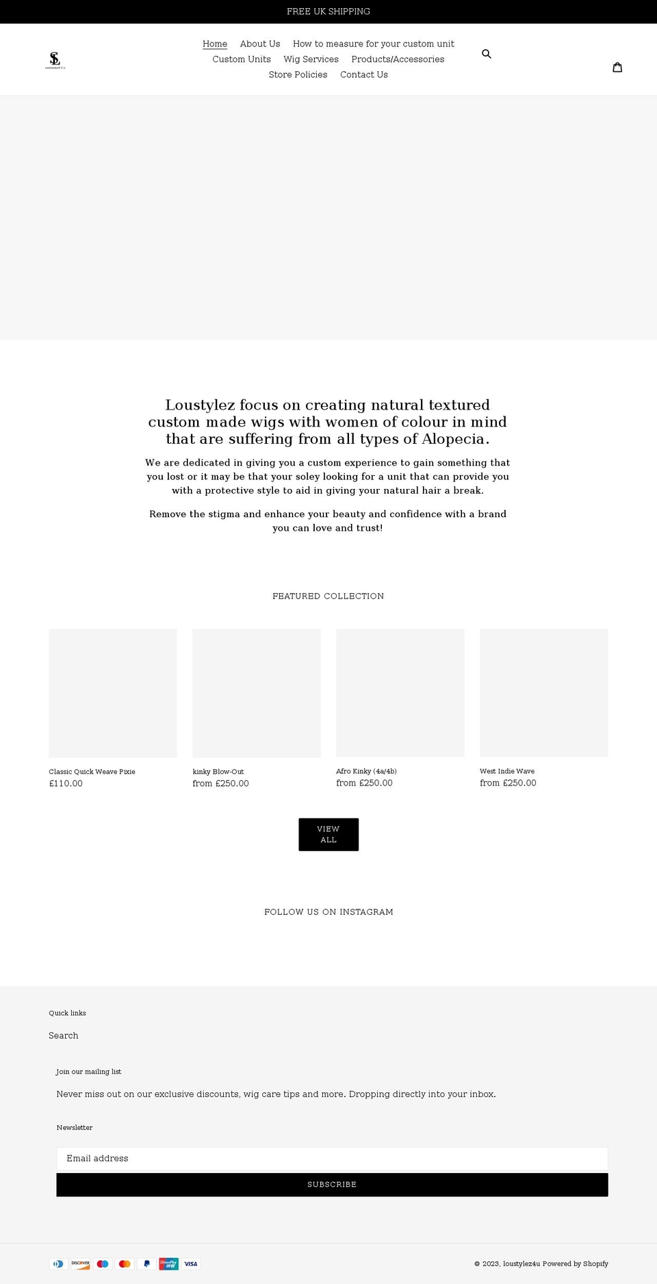 loustylez.com shopify website screenshot