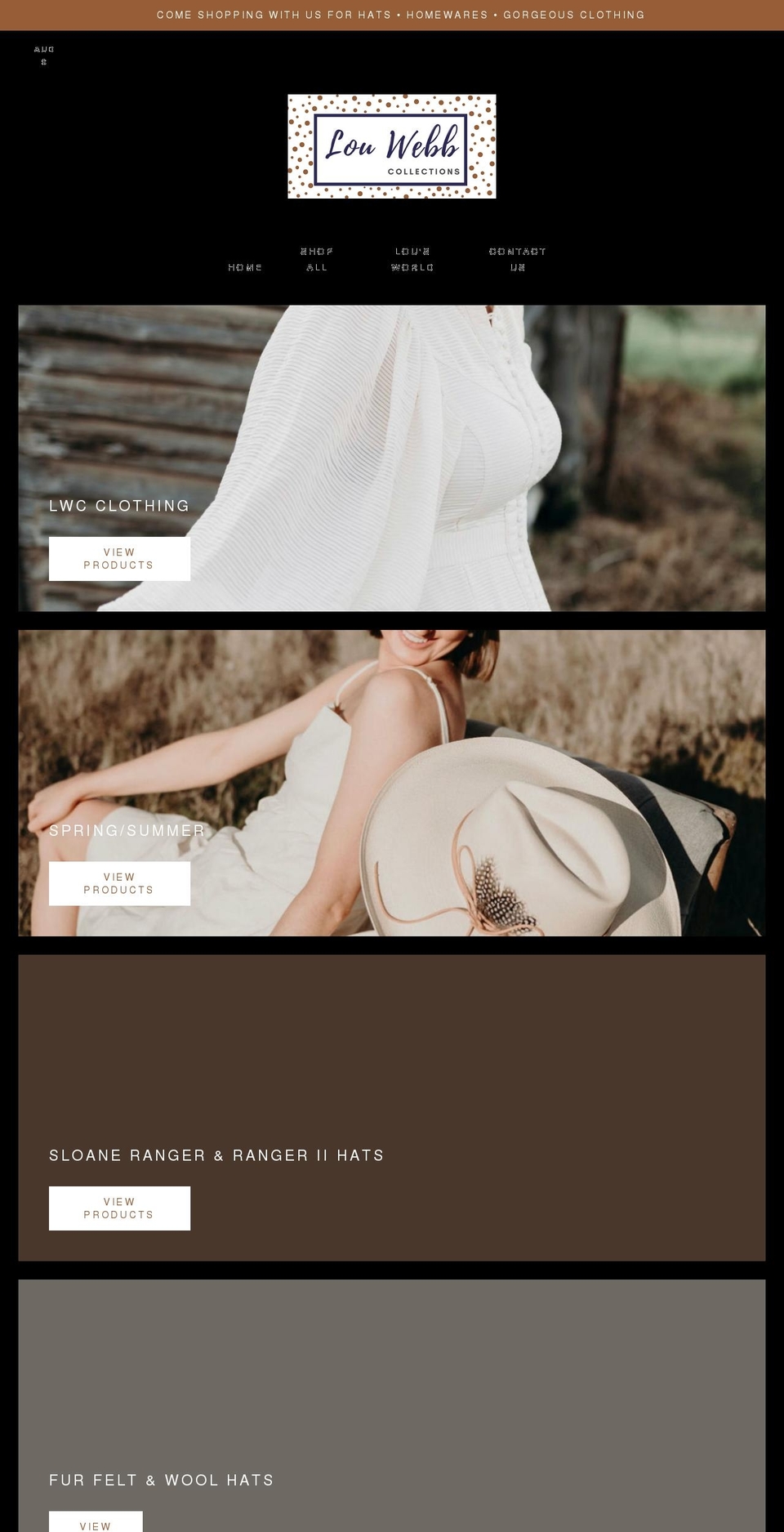 louwebbcollections.com shopify website screenshot