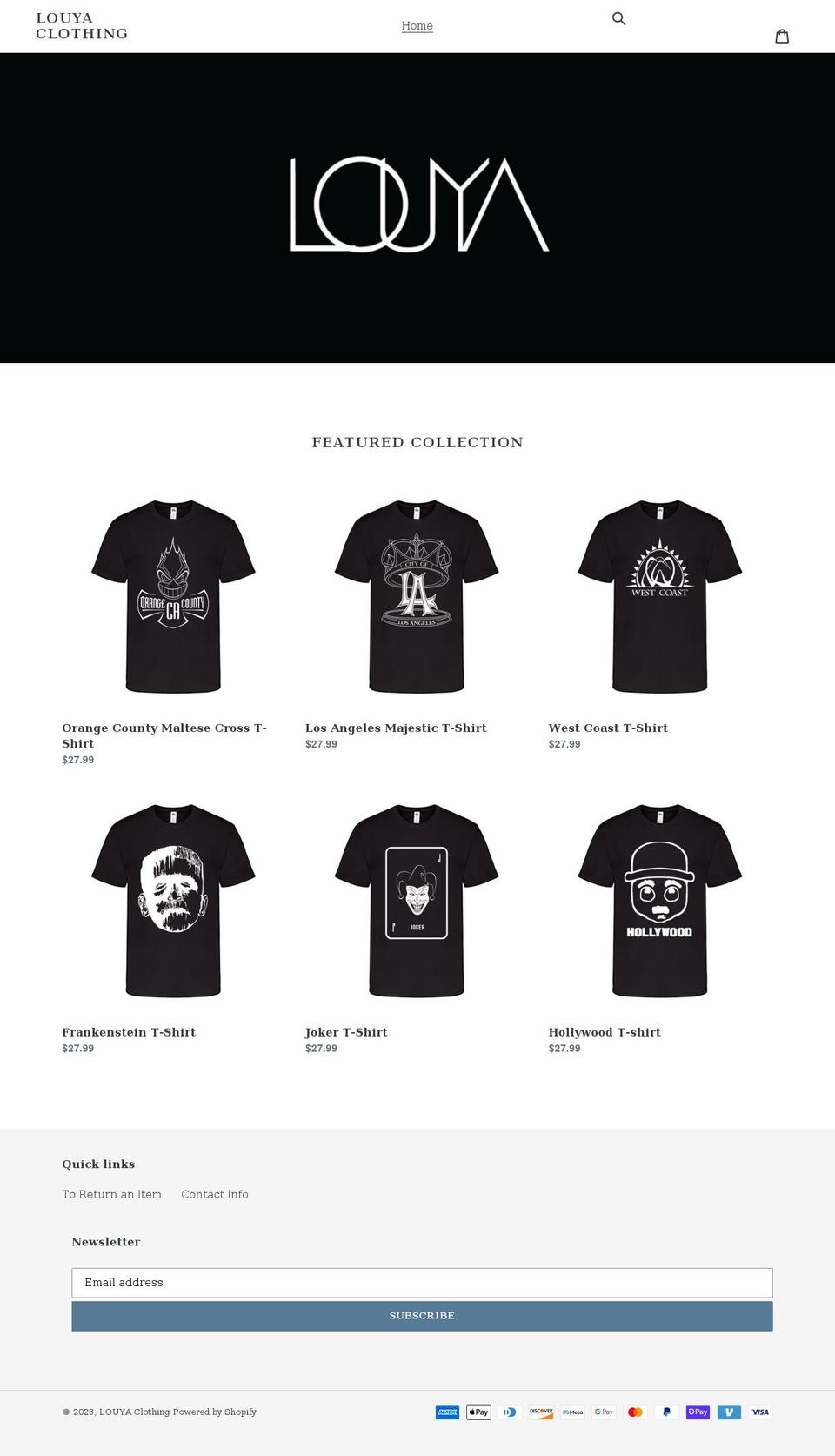 louya.com shopify website screenshot