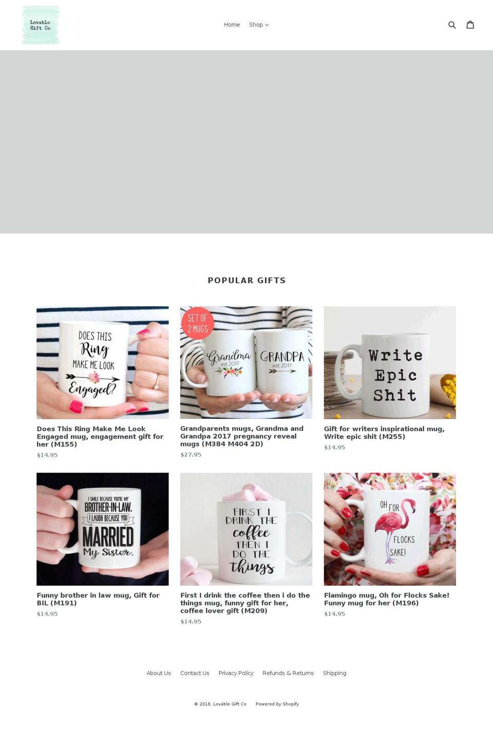 lovablegiftco.com shopify website screenshot