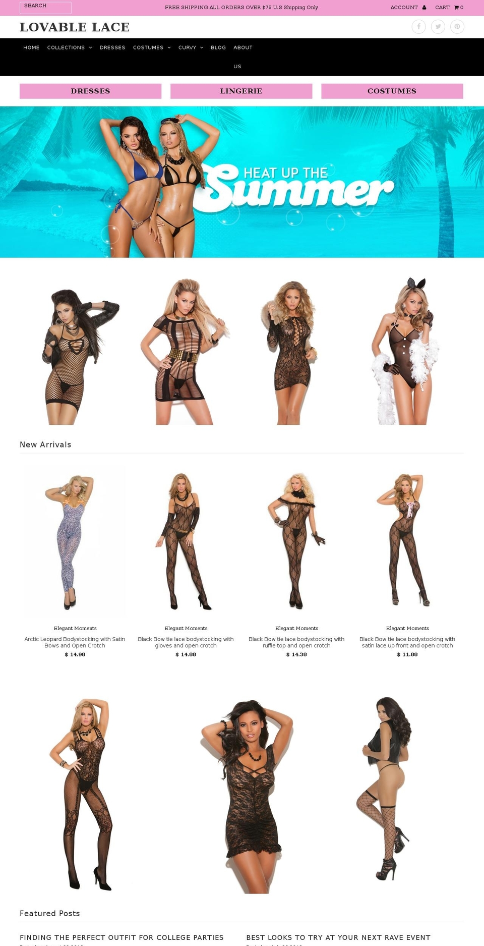 lovablelace.com shopify website screenshot