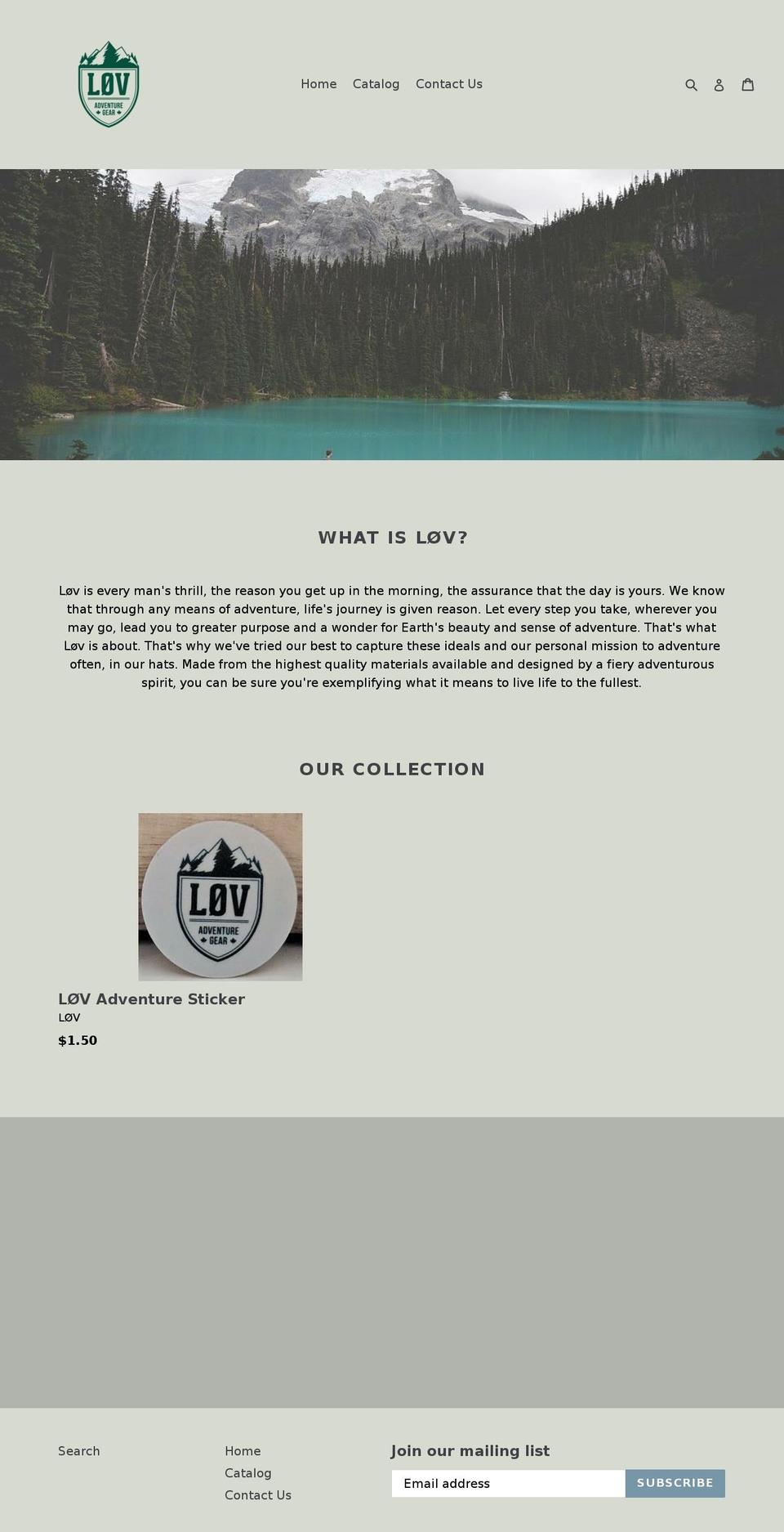 lovadventuring.com — Shopify storefront screenshot