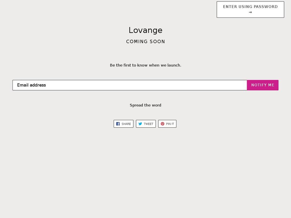 lovange.com — Shopify storefront screenshot