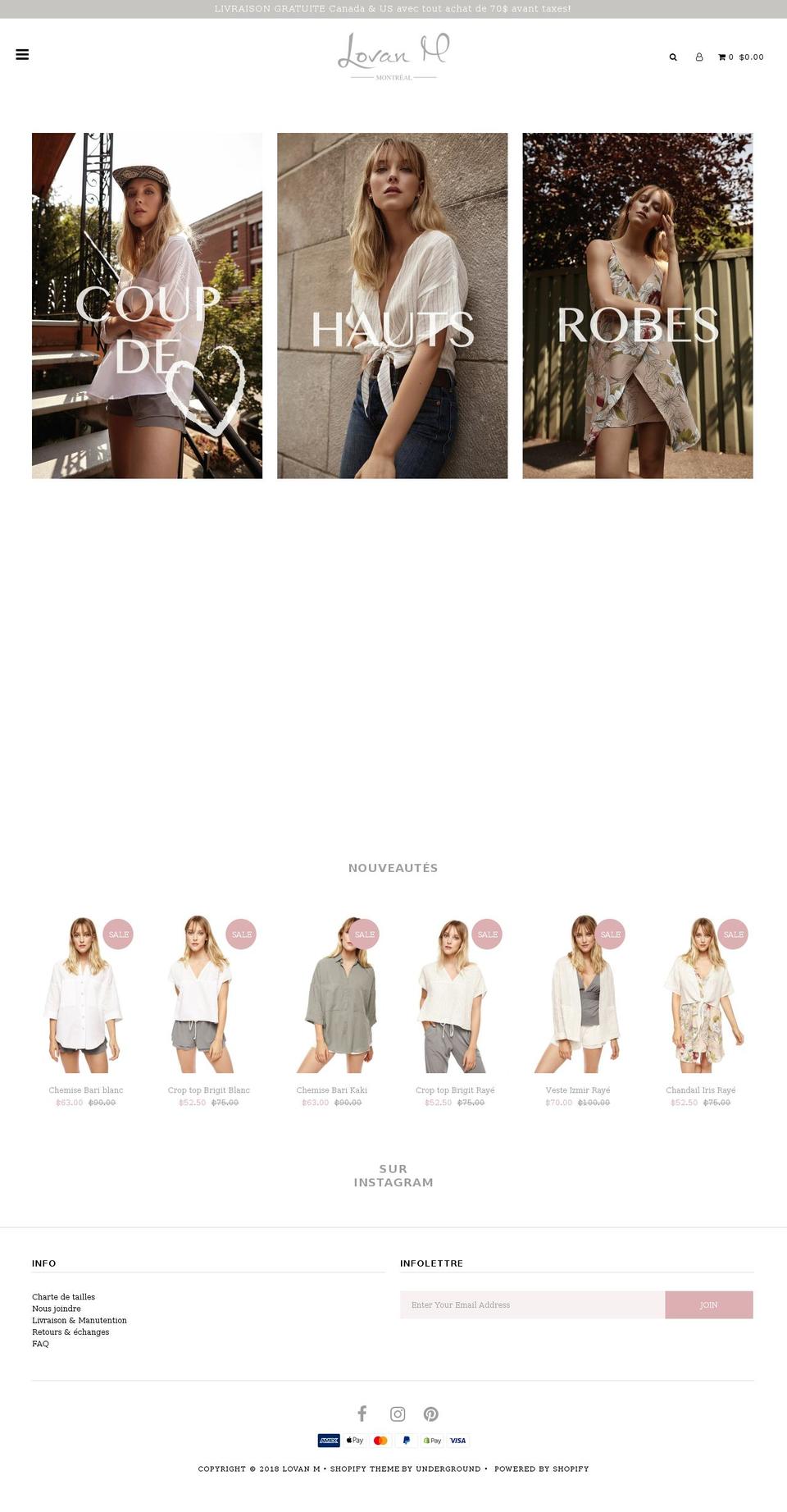 lovanm.com shopify website screenshot