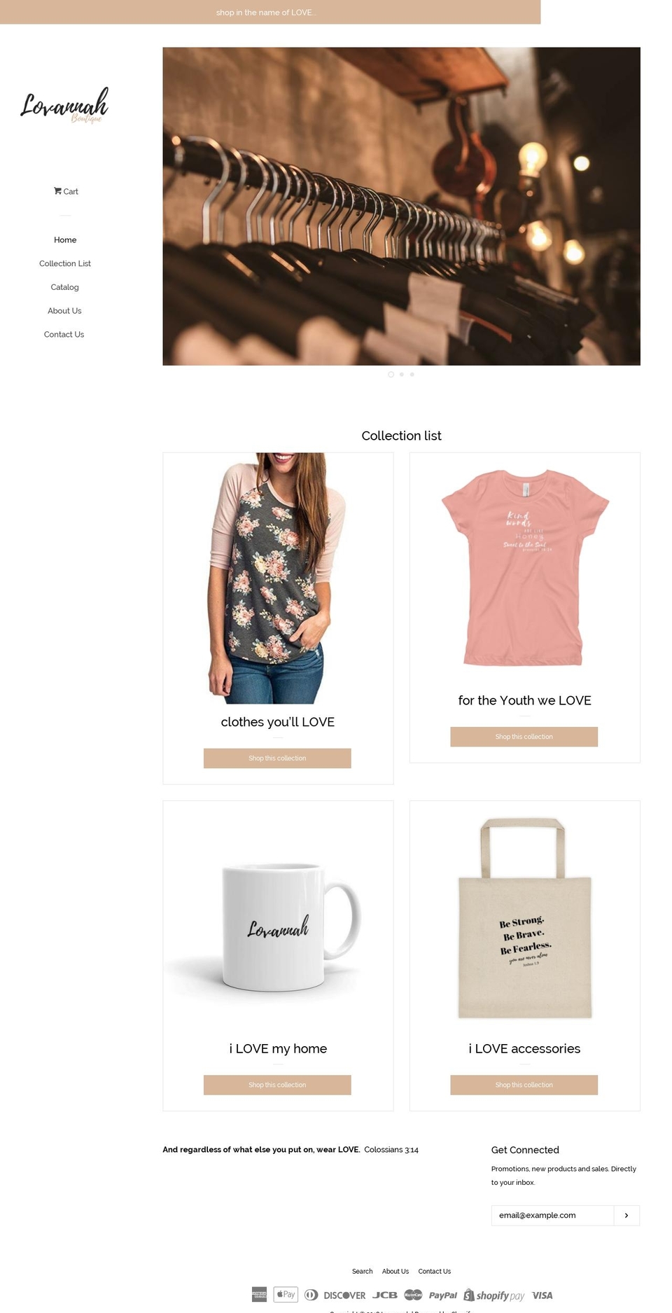 lovannah.com — Shopify storefront screenshot