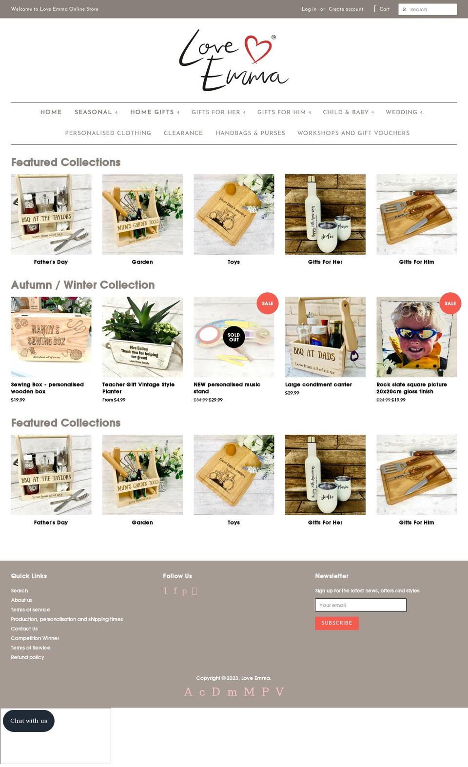 love-emma.co.uk shopify website screenshot