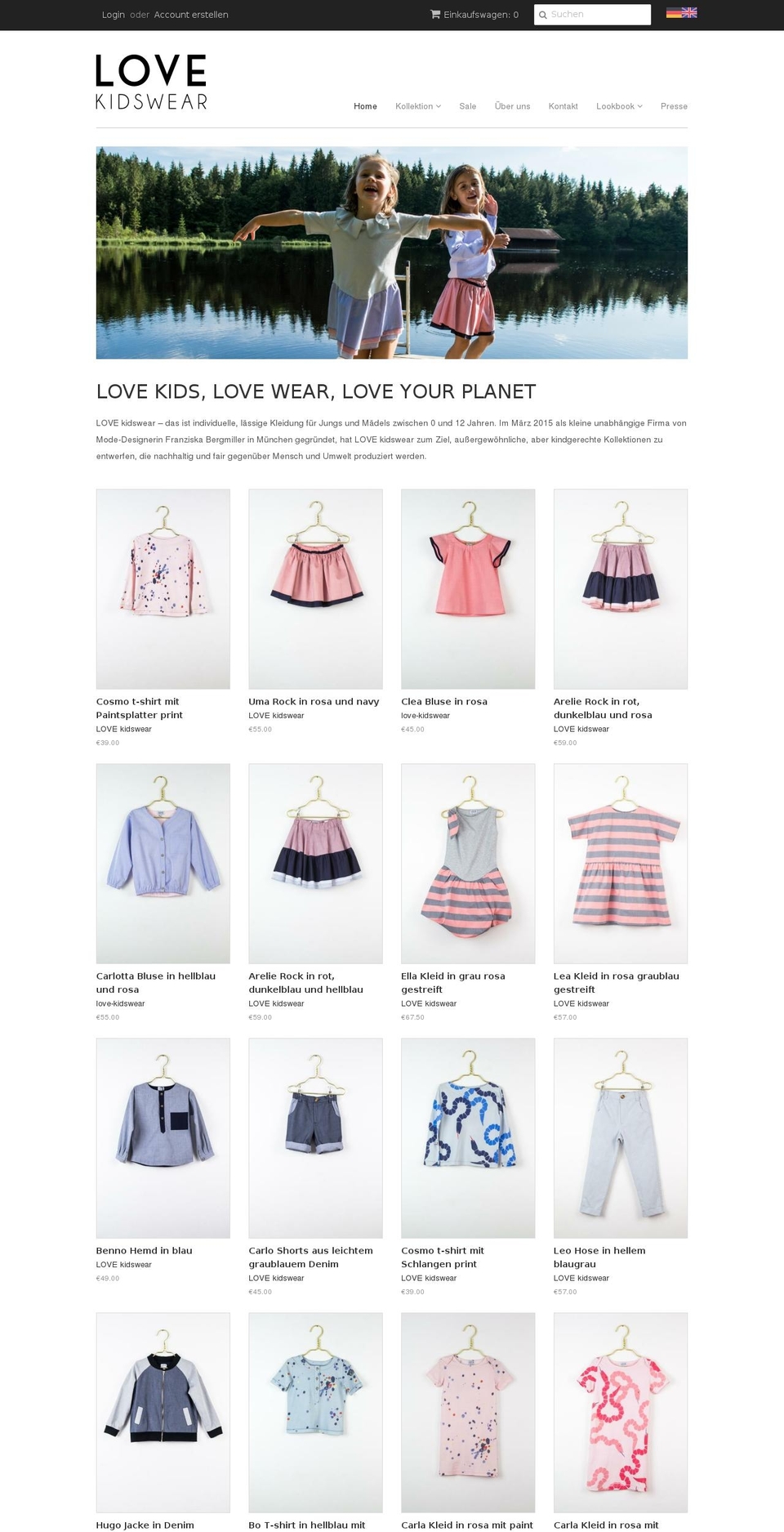 love-kidswear.com shopify website screenshot