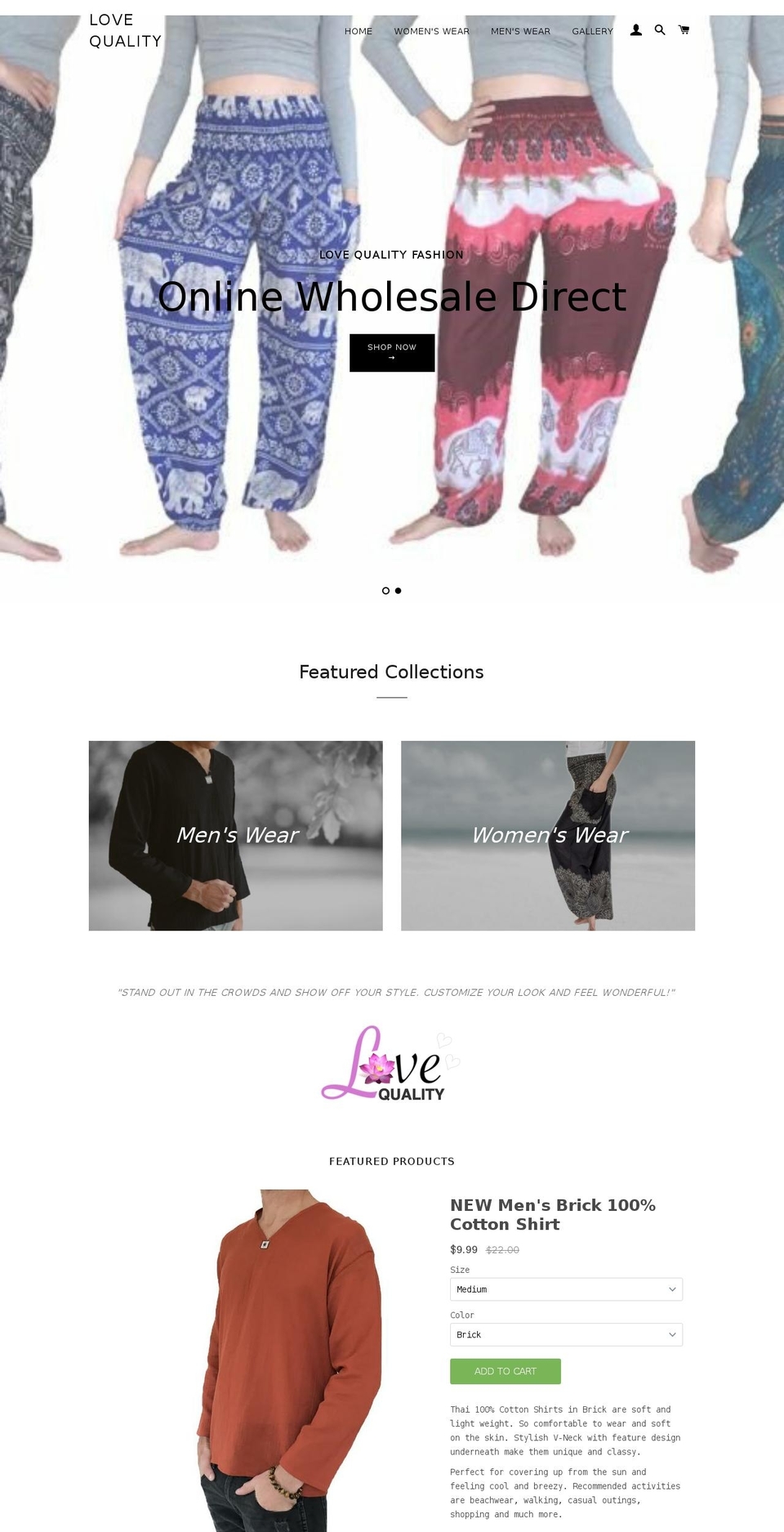 love-quality.com shopify website screenshot