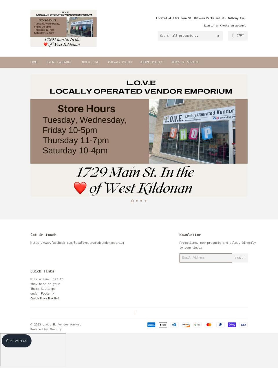 love-vendor-market.com shopify website screenshot