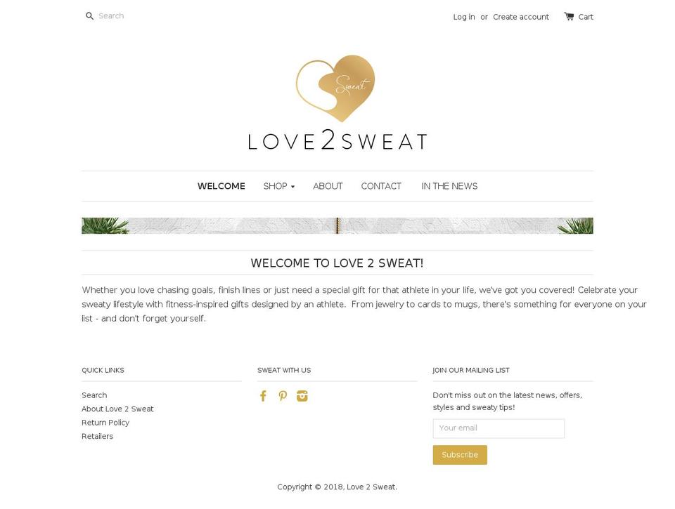 love2sweat.com shopify website screenshot