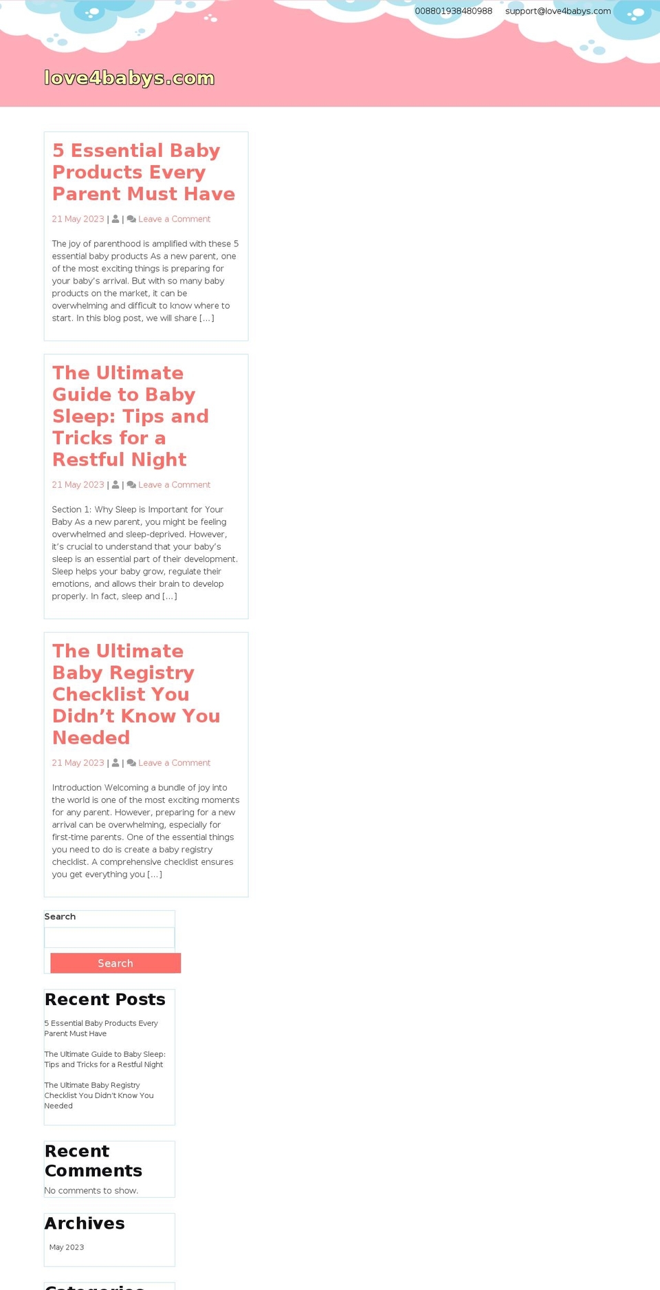 love4babys.com — Shopify storefront screenshot