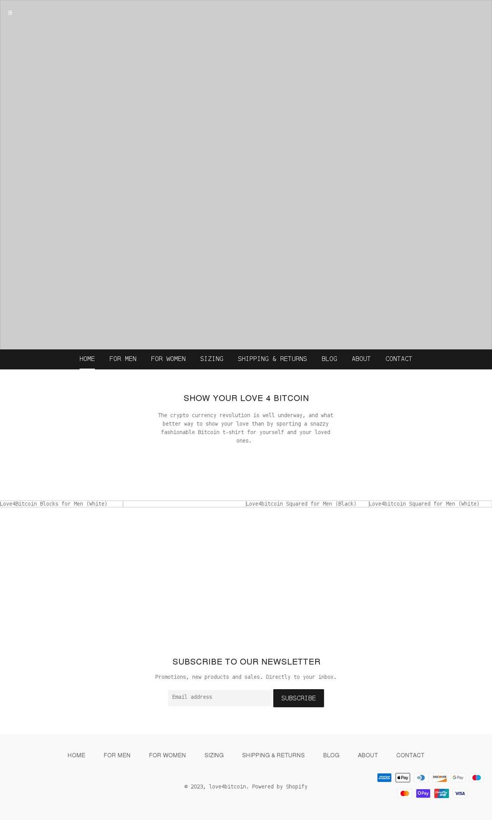 love4bitcoin.com shopify website screenshot