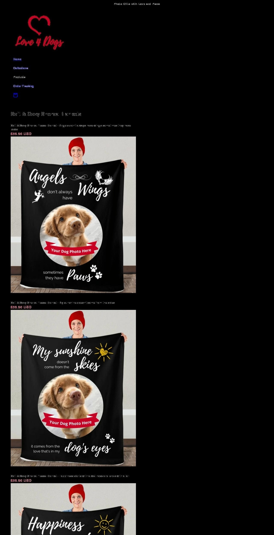 love4dogs.shop shopify website screenshot