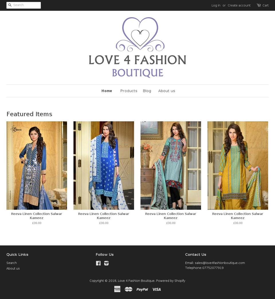 love4fashionboutique.com — Shopify storefront screenshot