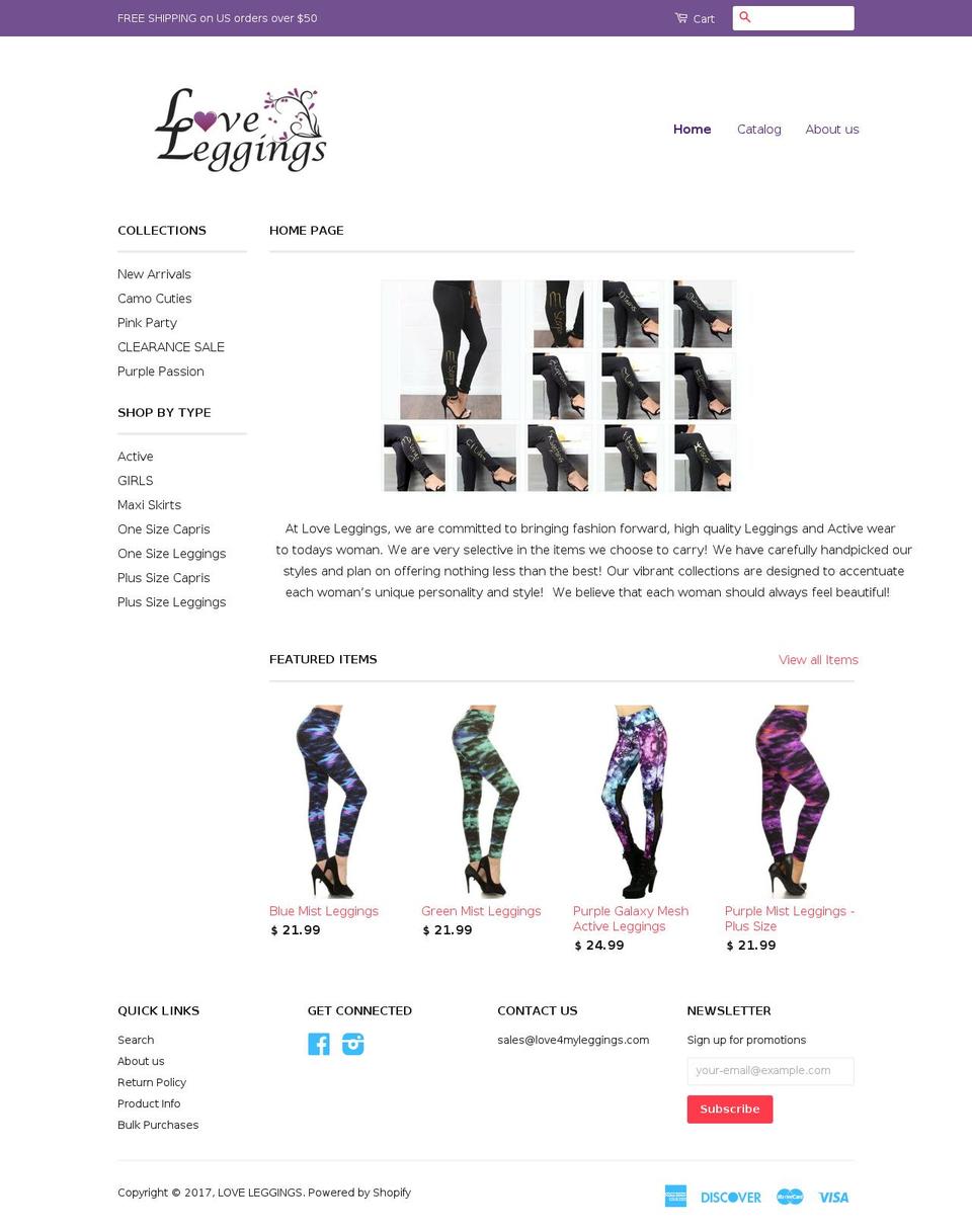 love4myleggings.com shopify website screenshot