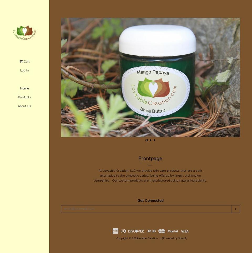 loveablecreation.com shopify website screenshot
