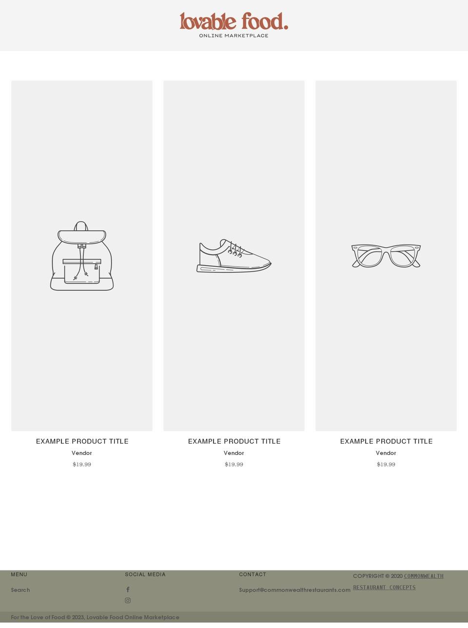 loveablefoods.com shopify website screenshot