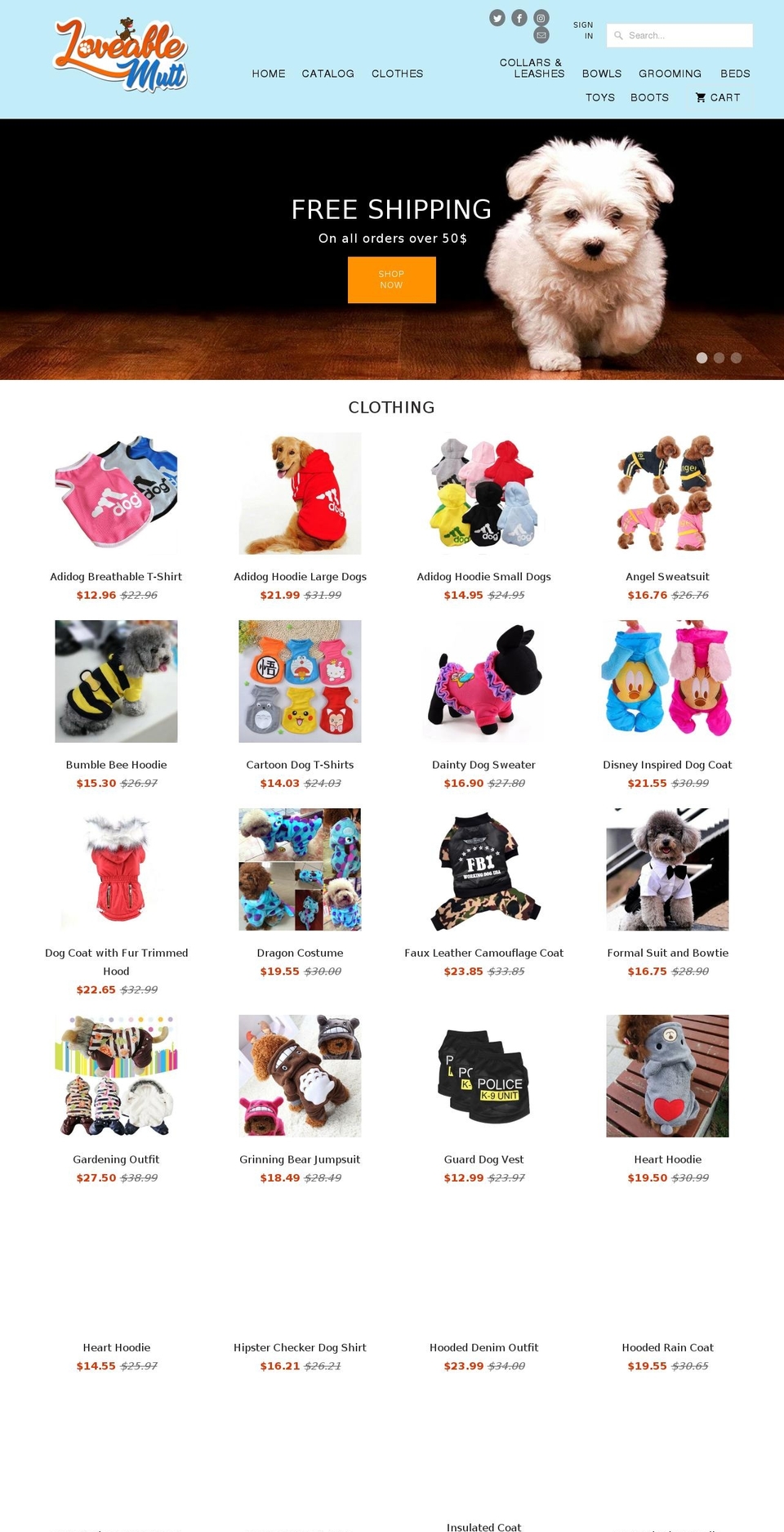 loveablemutt.com shopify website screenshot