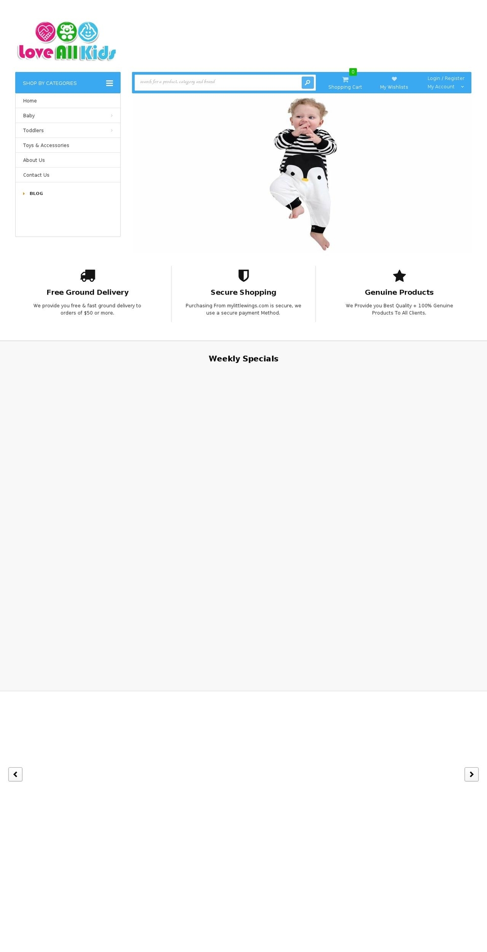 loveallkids.com — Shopify storefront screenshot