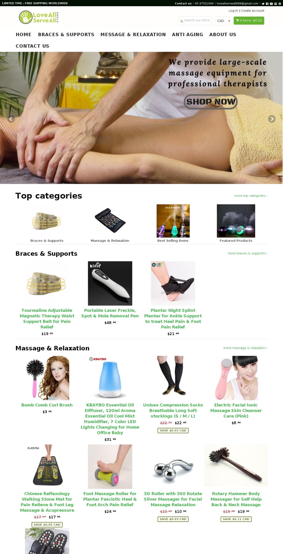 loveallserveallstore.com — Shopify storefront screenshot