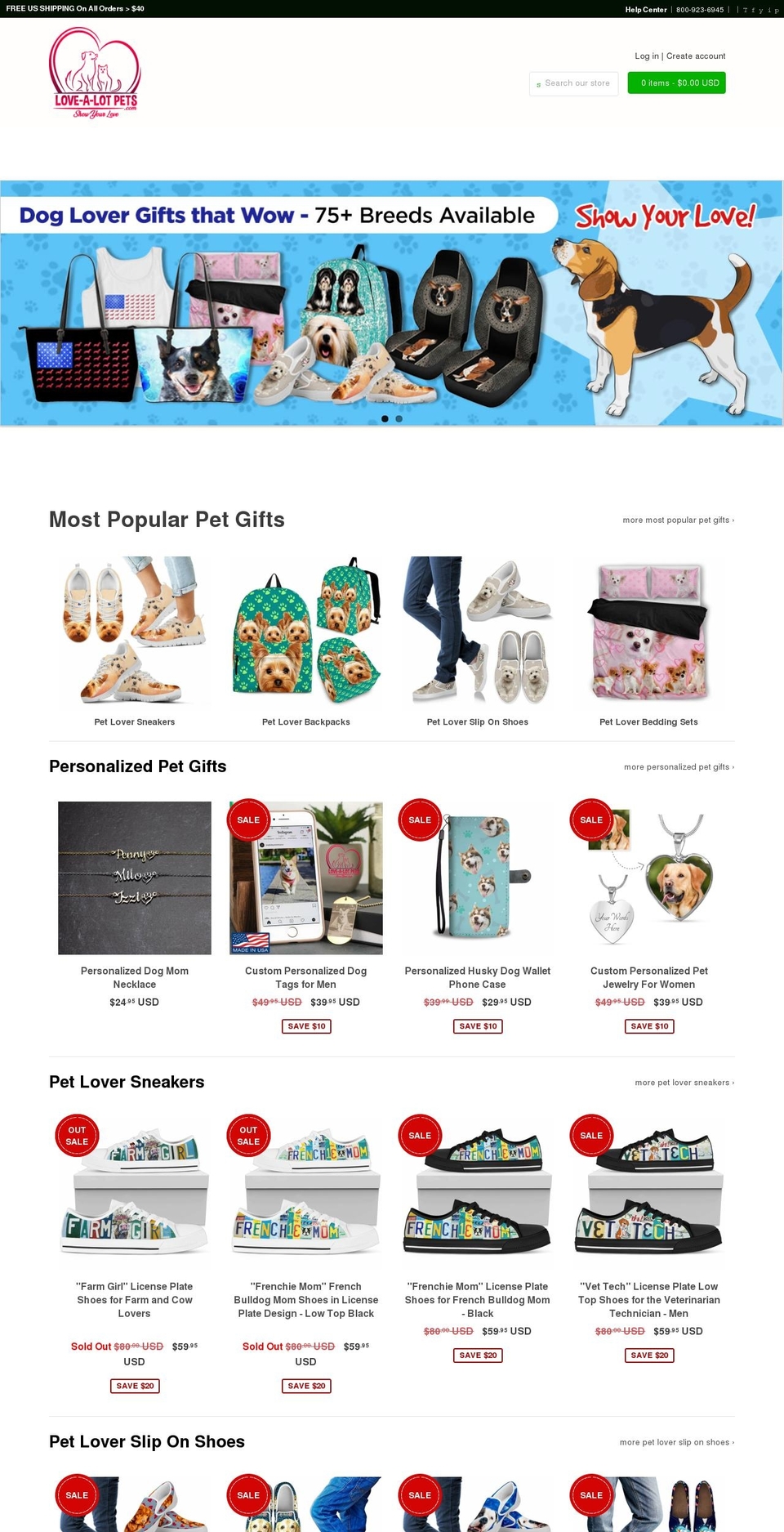 breedbiztheme Shopify theme site example lovealotpets.com