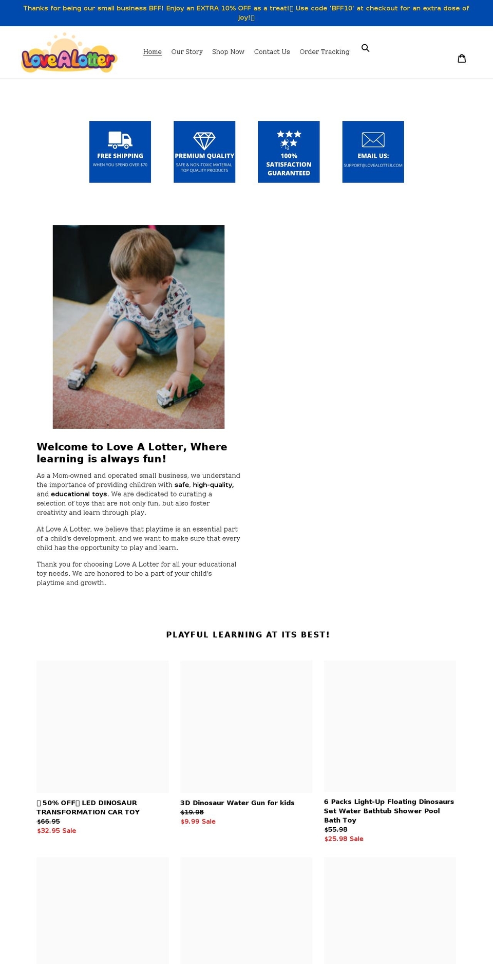 lovealotter.com shopify website screenshot
