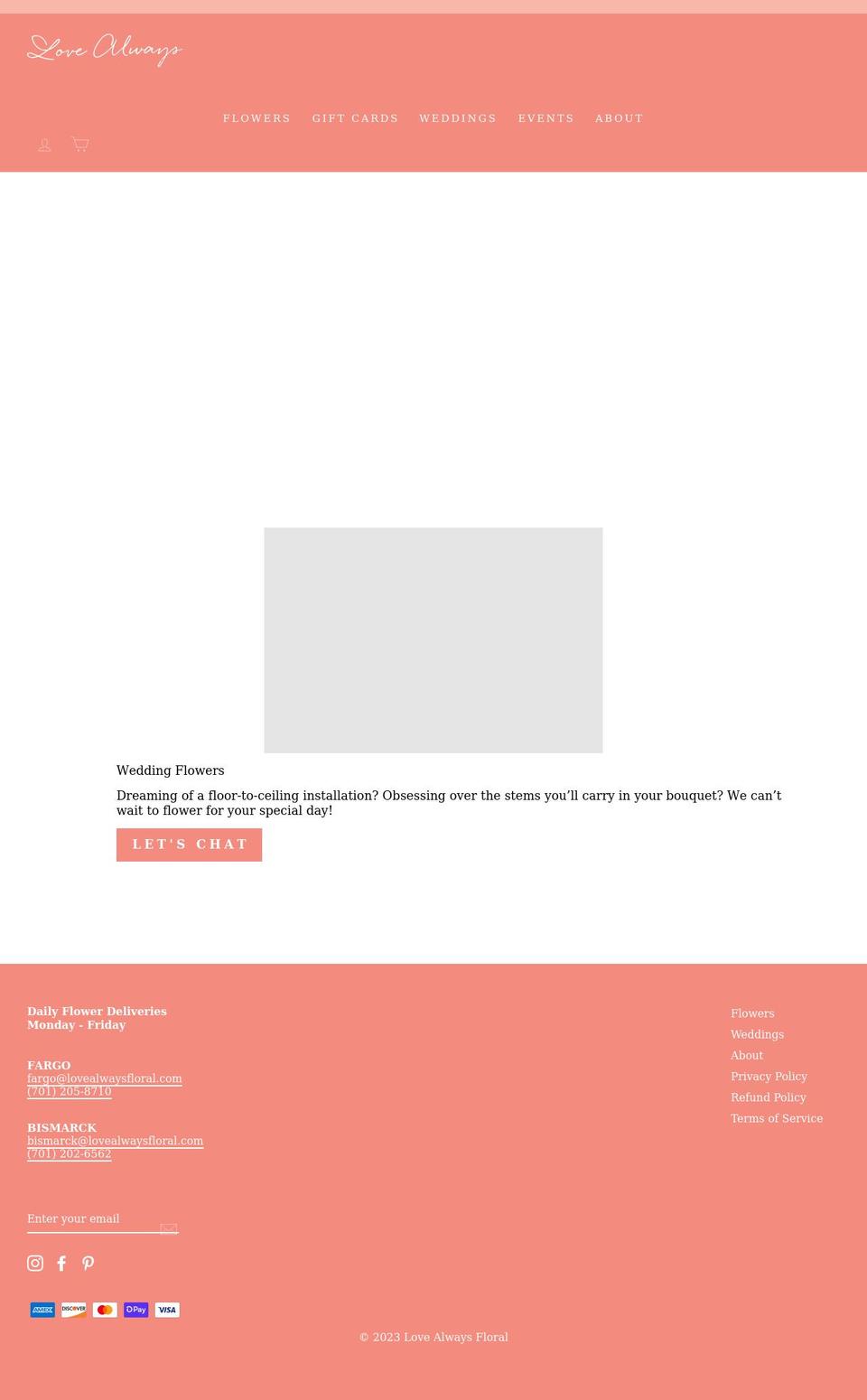 lovealwaysfloral.com shopify website screenshot