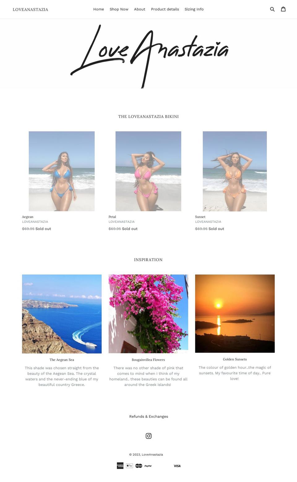 loveanastazia.com shopify website screenshot