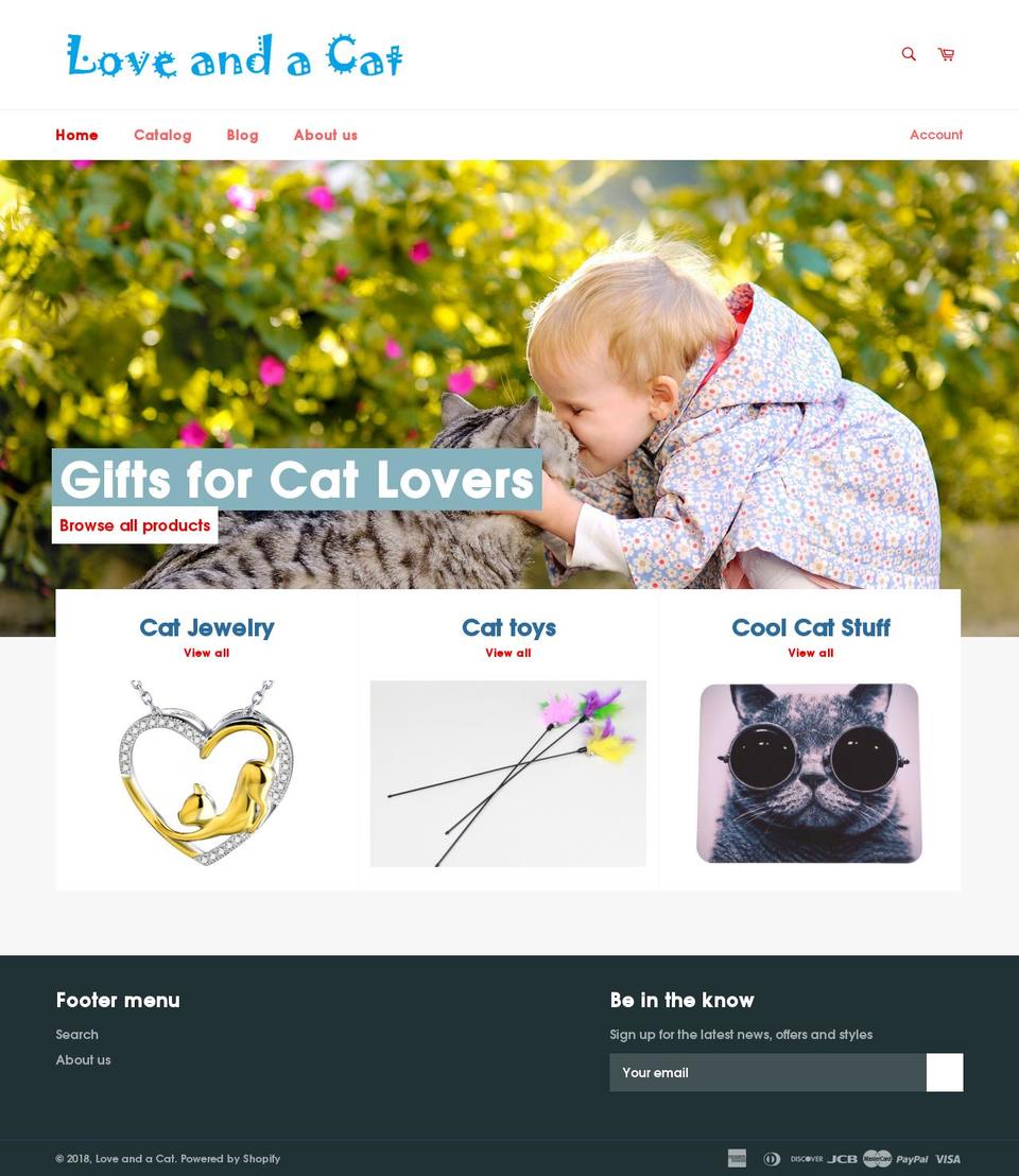 loveandacat.com — Shopify storefront screenshot