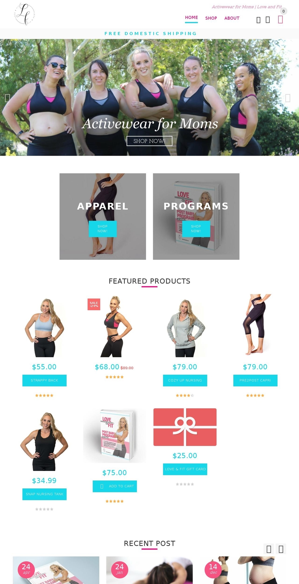 loveandfit.com shopify website screenshot