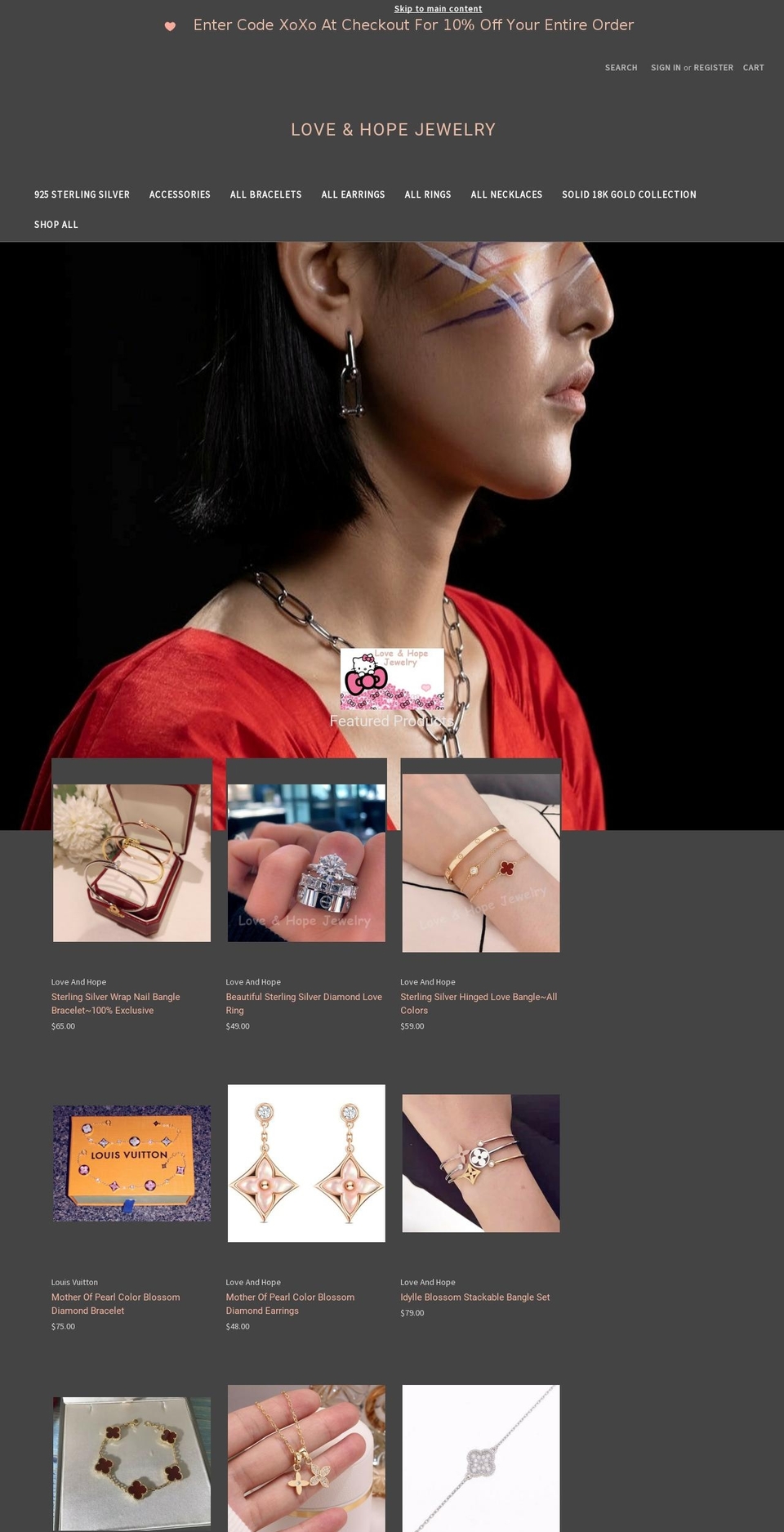 loveandhopejewelry.com shopify website screenshot