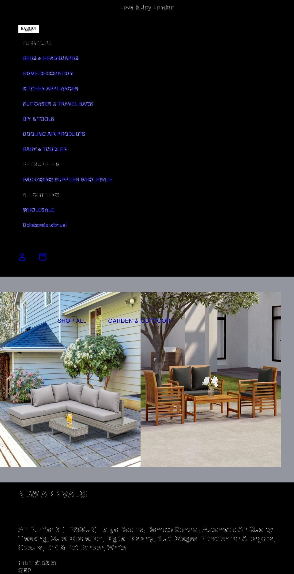 loveandjoy.co.uk shopify website screenshot