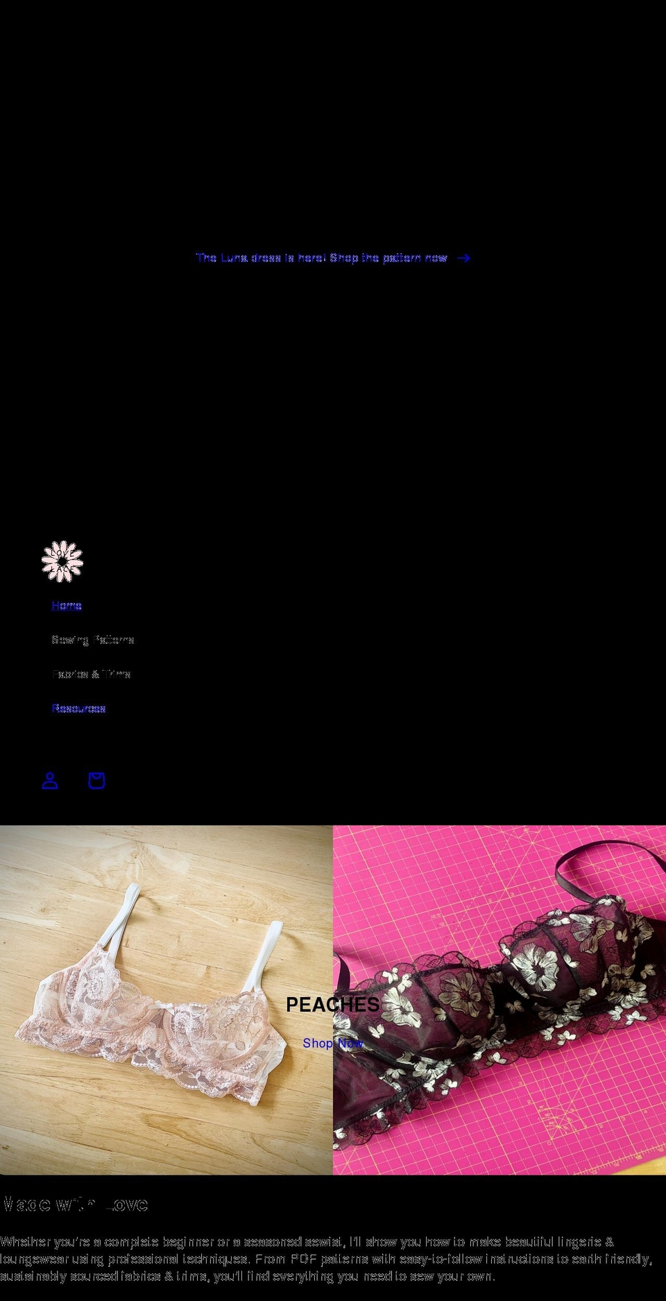 loveandlace.co.uk shopify website screenshot