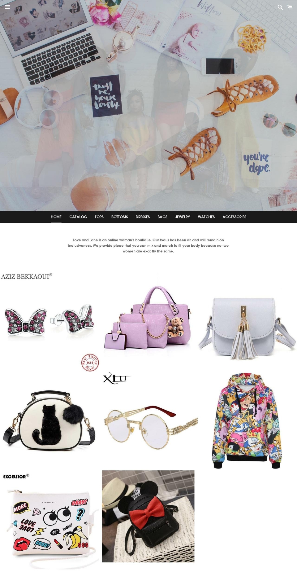 loveandlane.com — Shopify storefront screenshot