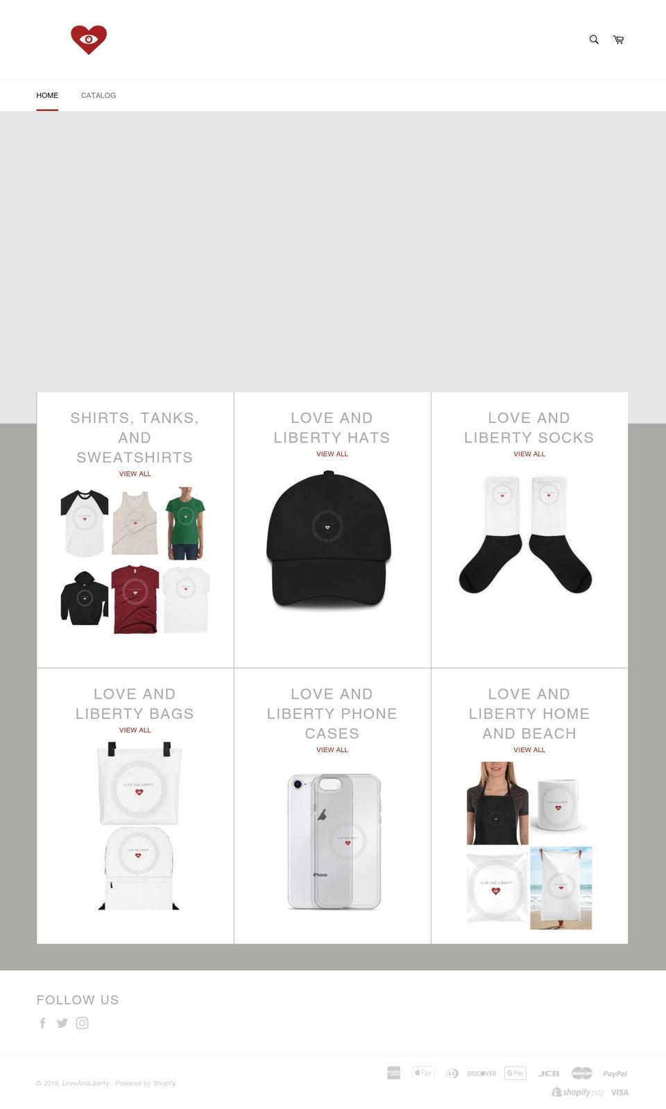 loveandliberty.com — Shopify storefront screenshot