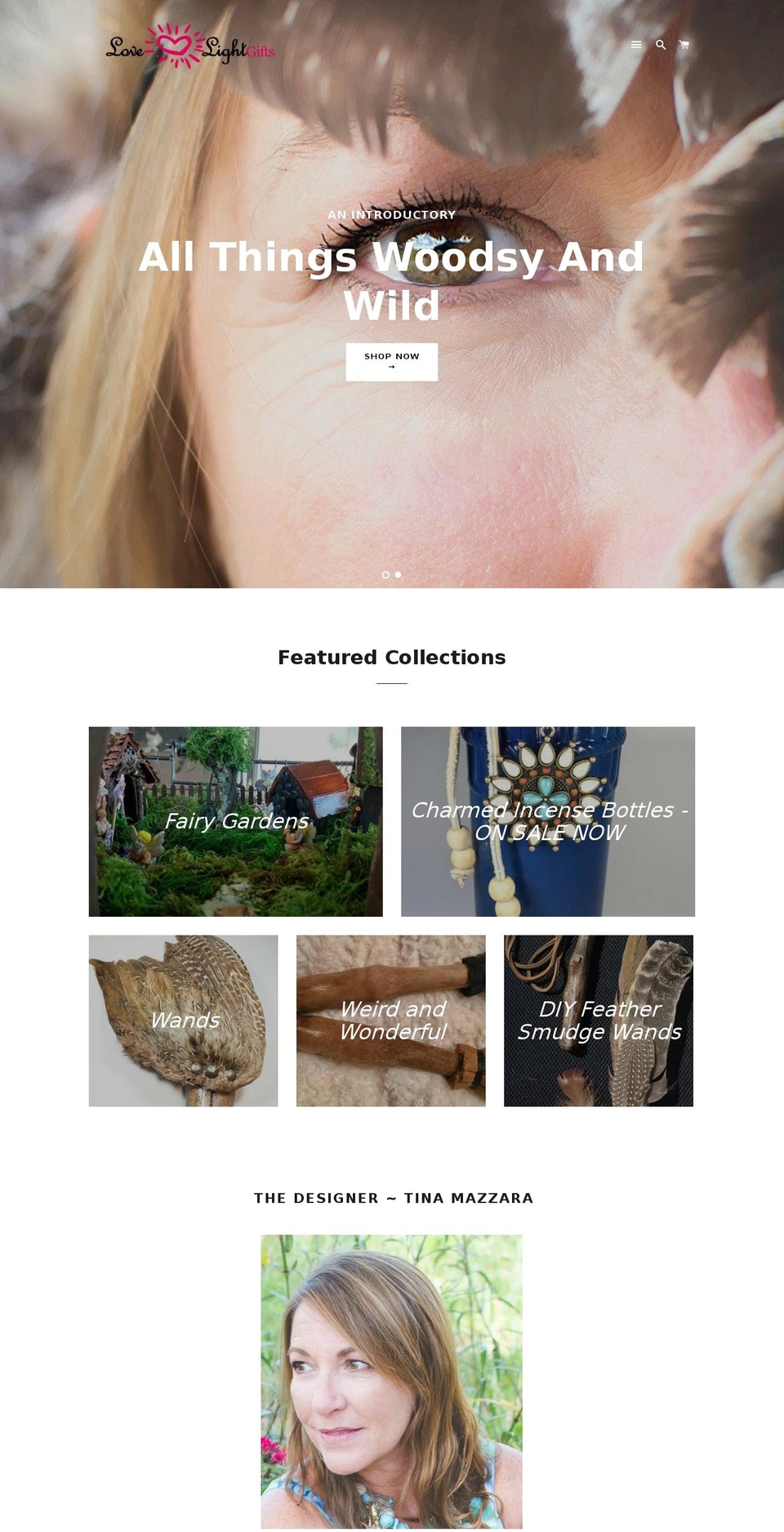 loveandlightgifts.com shopify website screenshot