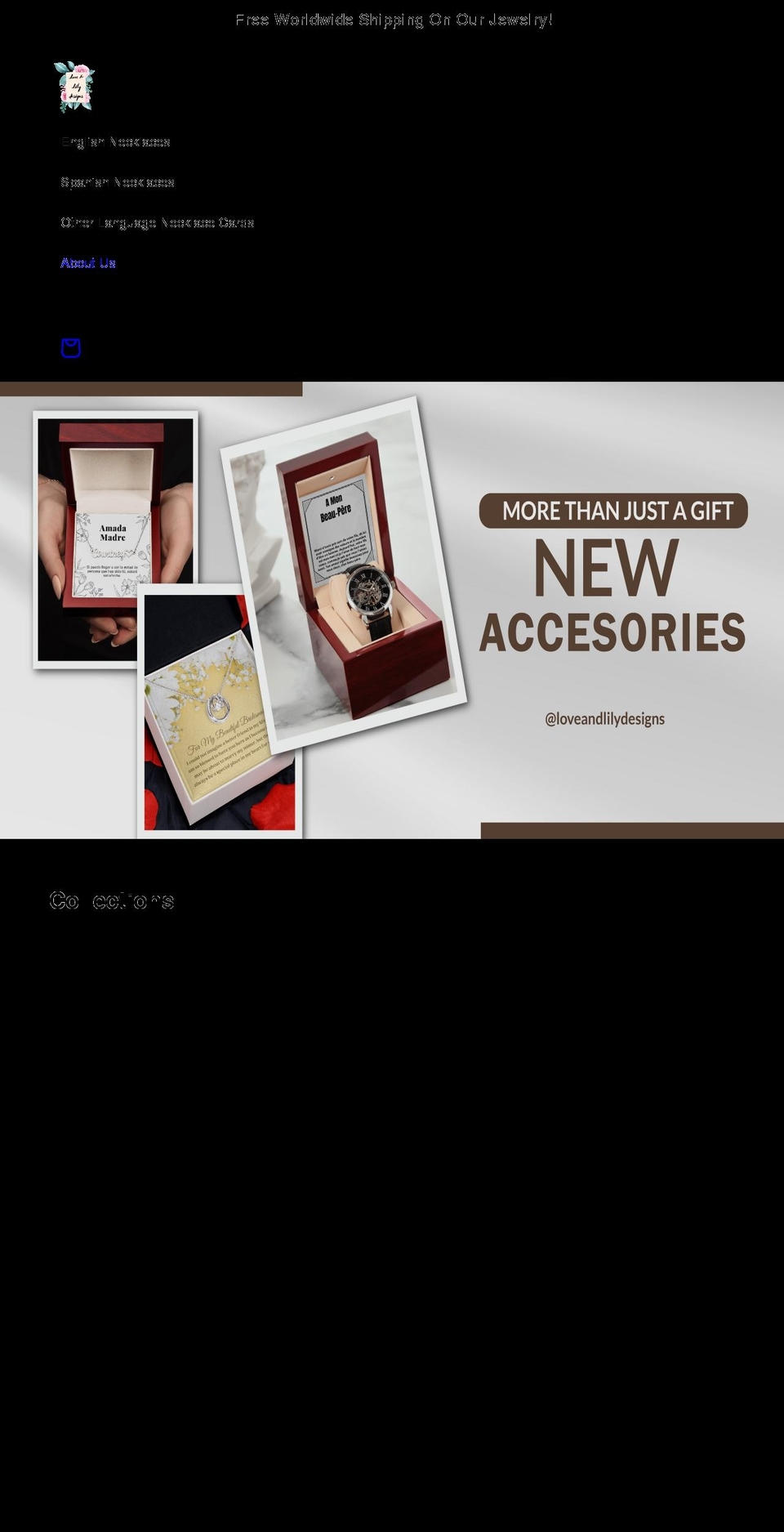 loveandlilydesigns.com shopify website screenshot