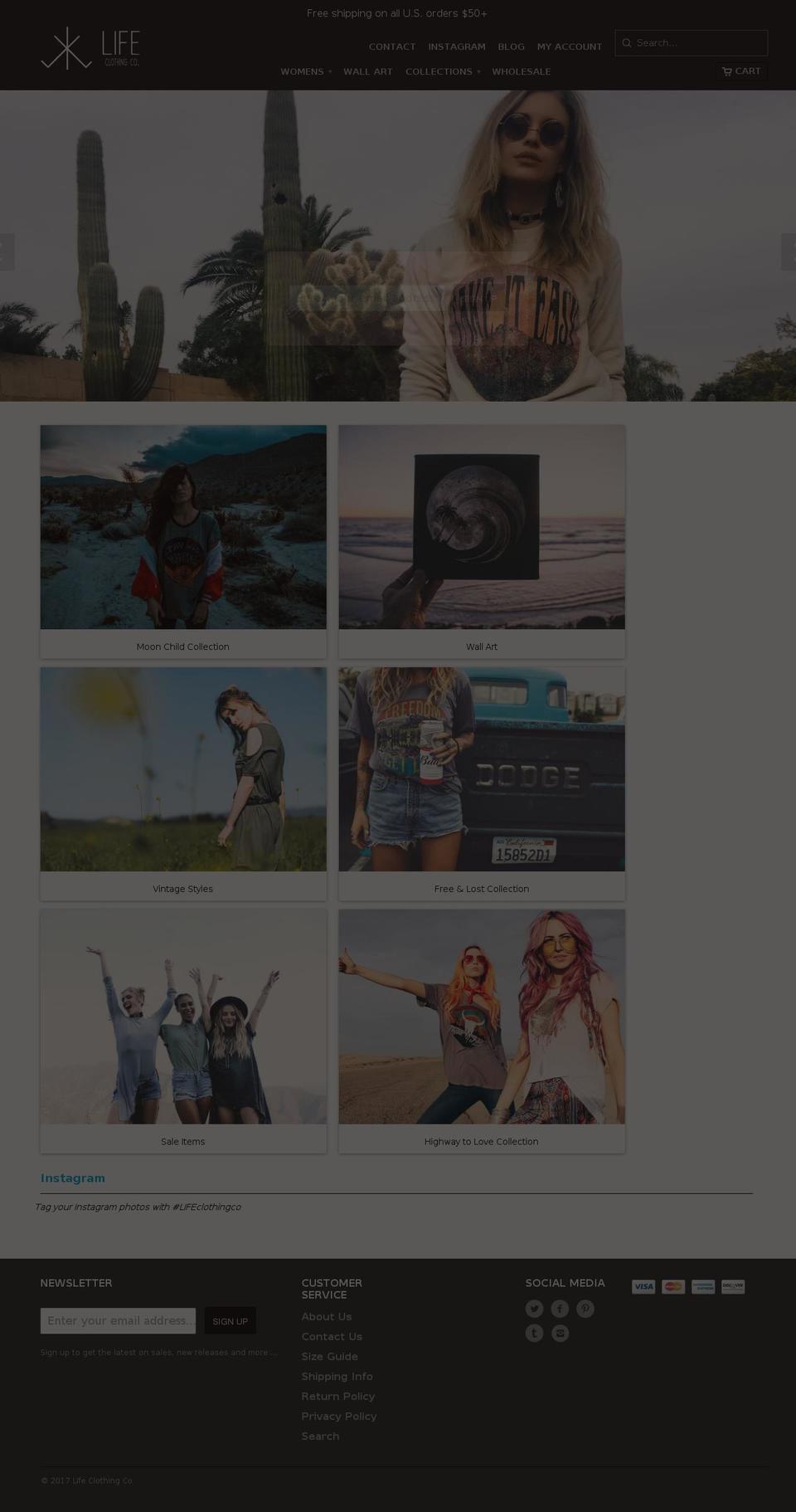 loveandwild.com shopify website screenshot