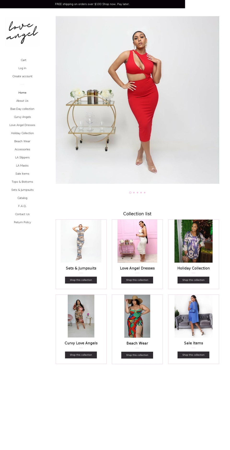 loveangelboutique.com — Shopify storefront screenshot