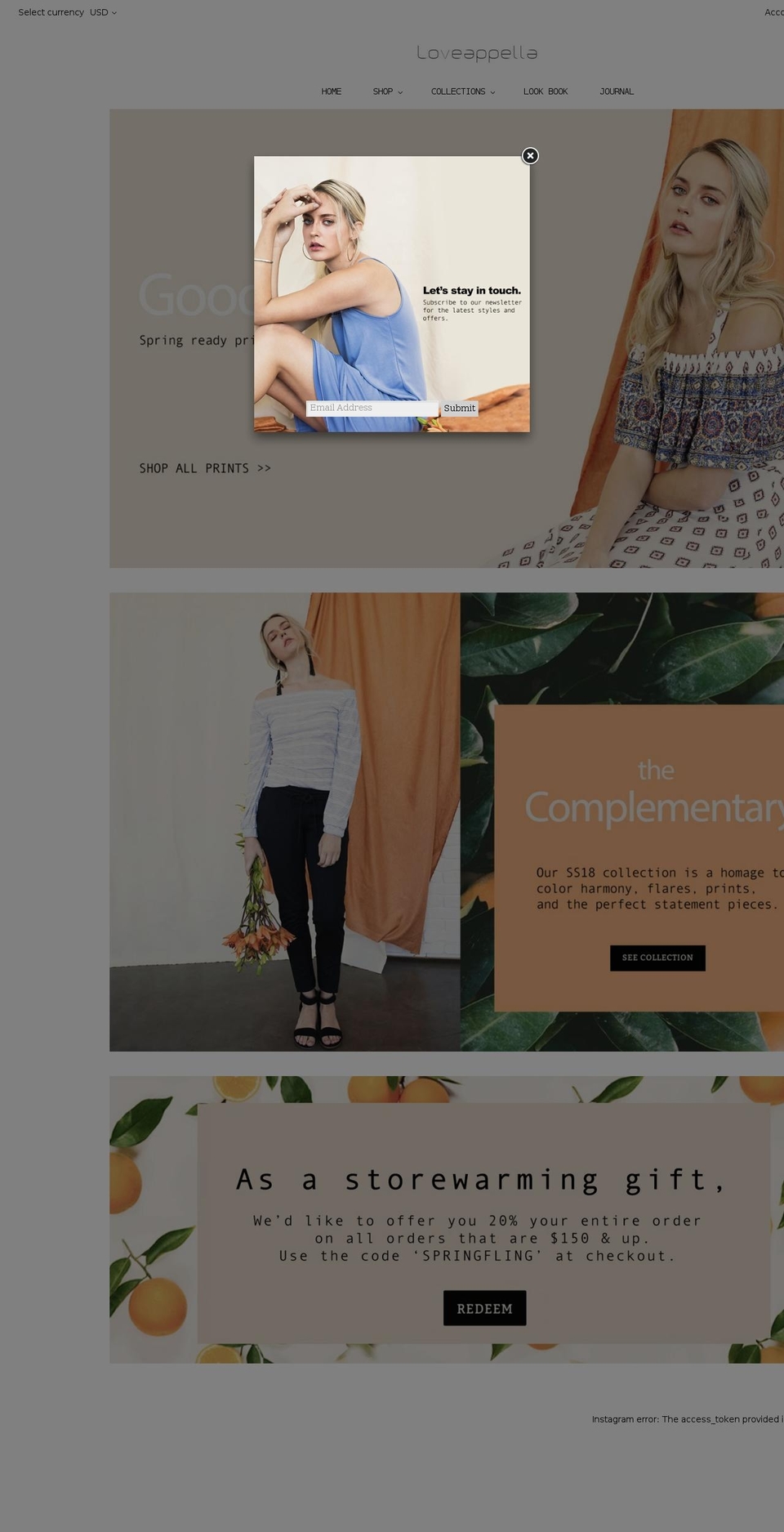 loveappella.com — Shopify storefront screenshot