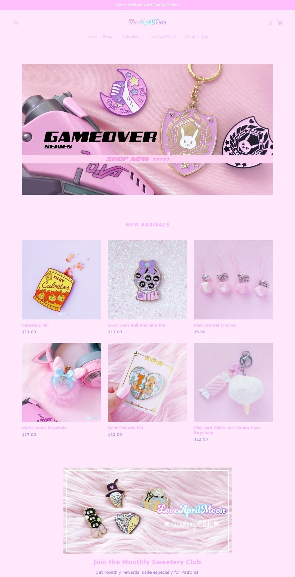 loveaprilmoon.com shopify website screenshot