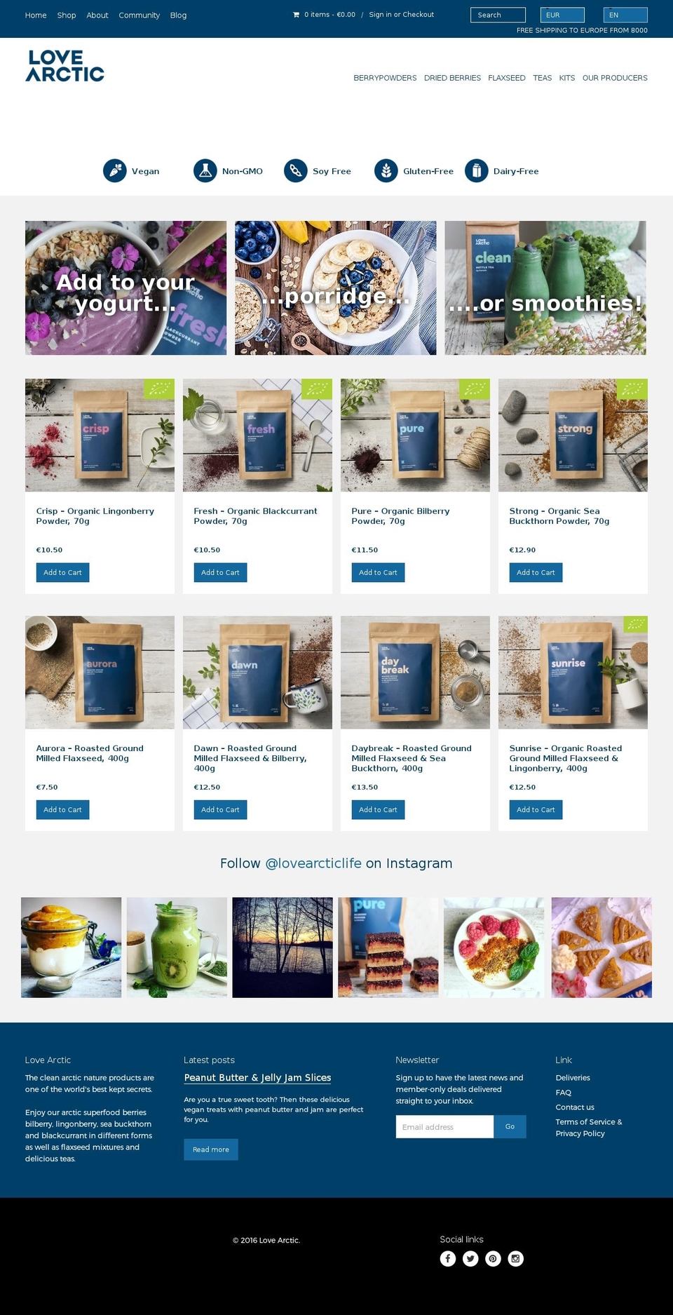 lovearctic.net shopify website screenshot