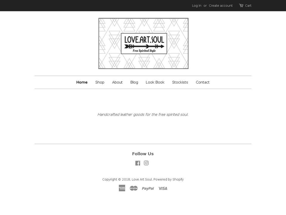 loveartsoul.com shopify website screenshot